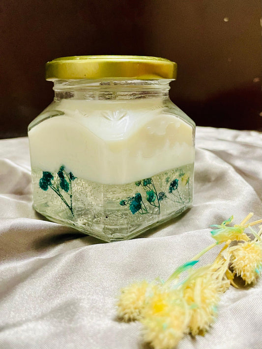 Floral jar candle