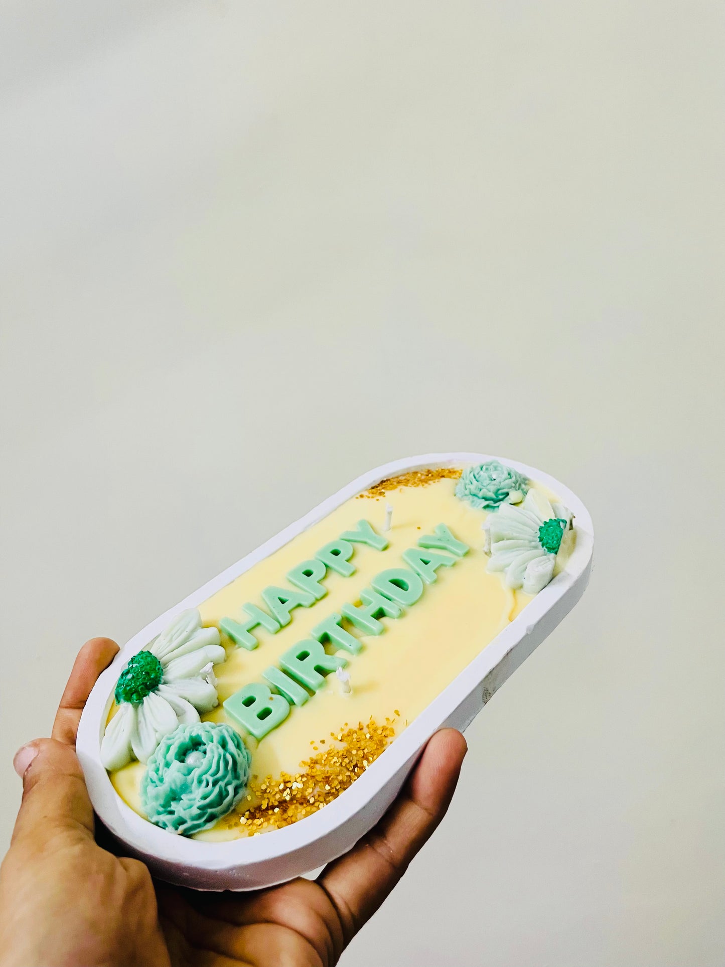 Birthday platter candle(green)
