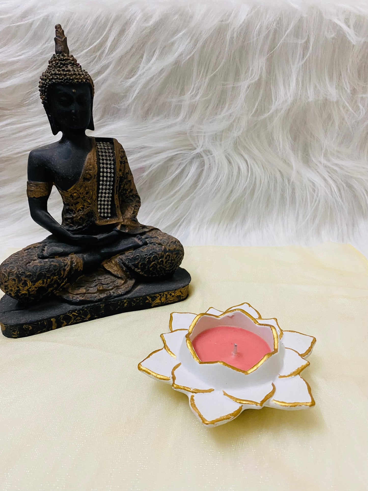 Lotus concrete jar candle