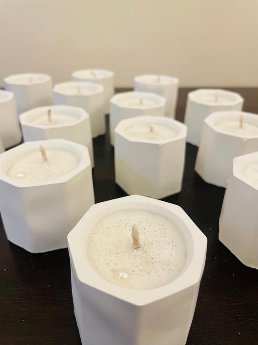 Mini concrete jar candle