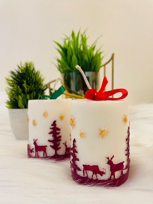 Christmas pillar candle