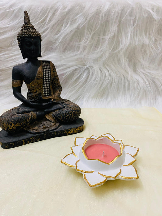 Lotus concrete jar candle
